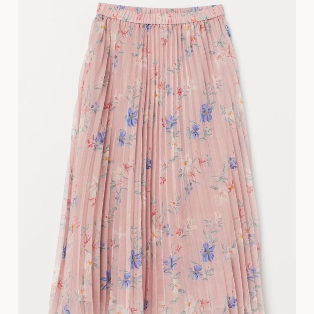 H&M Pleated Floral Skirt